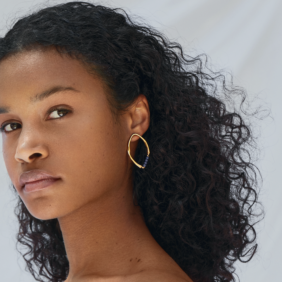 Shyla Thiva Lapis Hoop Earrings