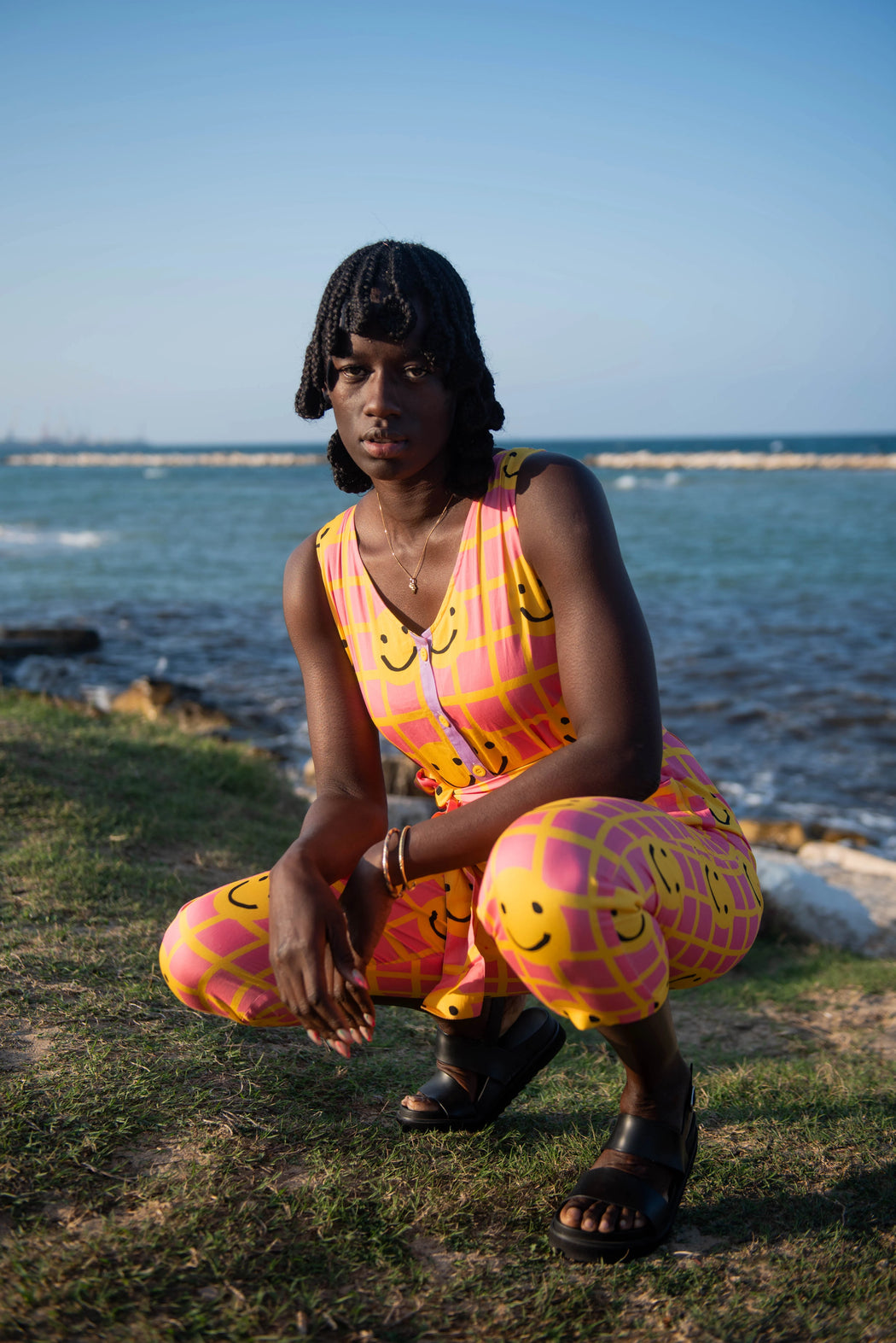 Miss Pompom Smiley Sunny Days Jumpsuit
