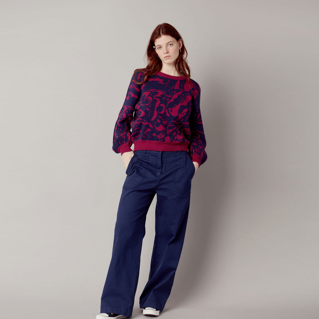 Komodo Dark Navy Organic Cotton Fischer Trouser