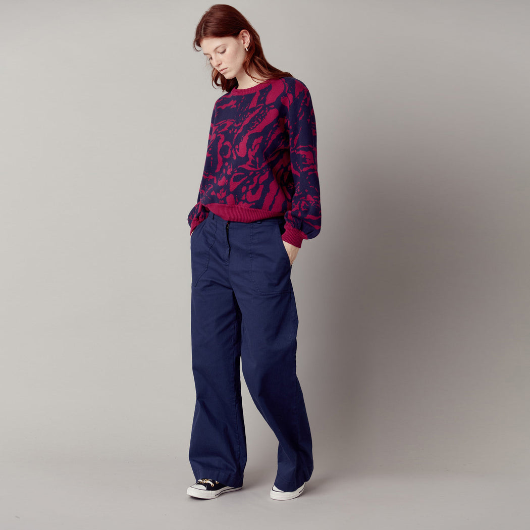Komodo Dark Navy Organic Cotton Fischer Trouser