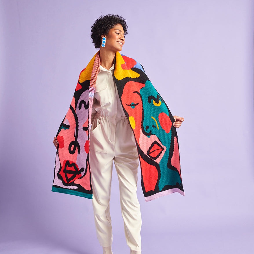 Miss Pompom Abstract Scarf