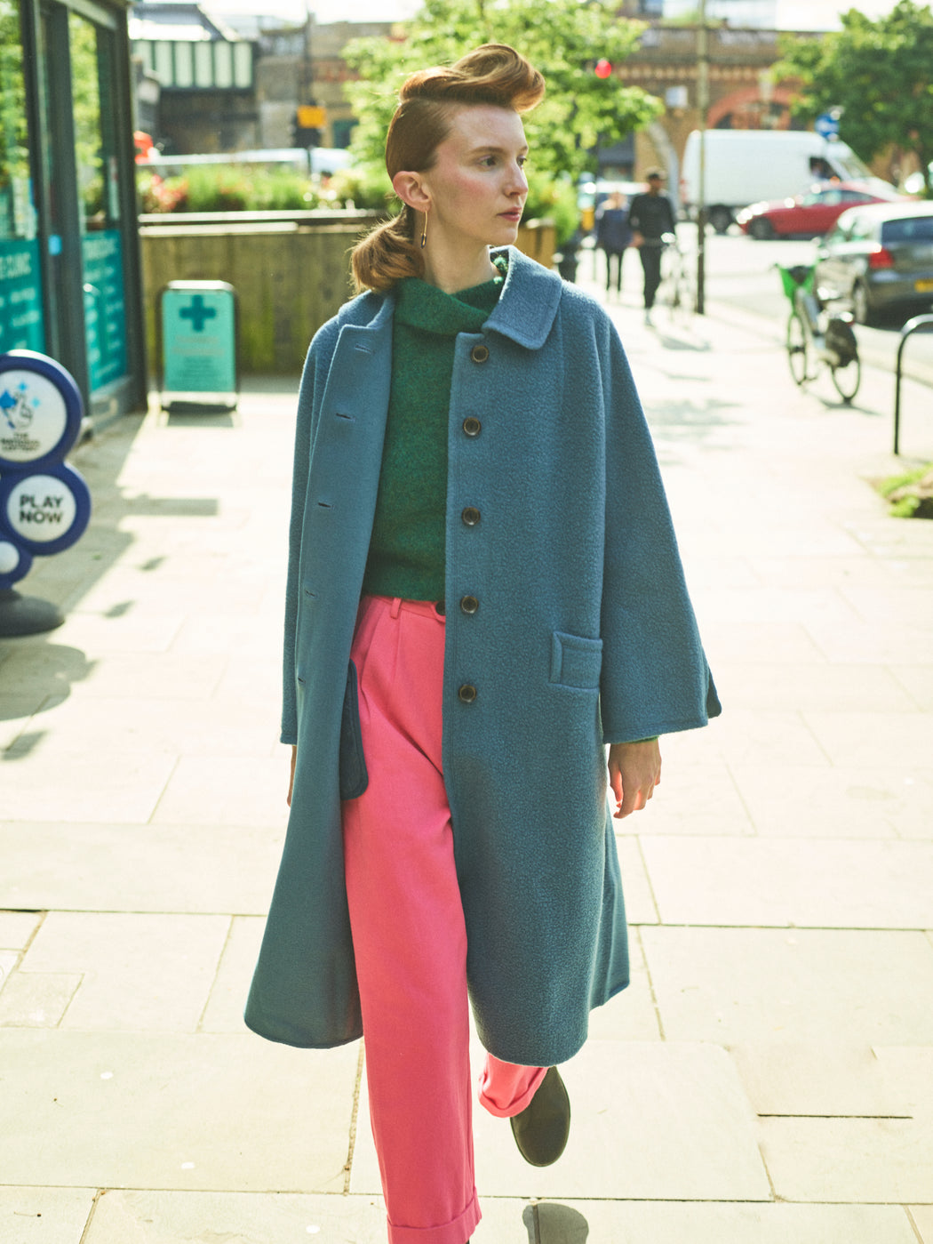 Lowie Sky Blue Double Faced Wool Coat