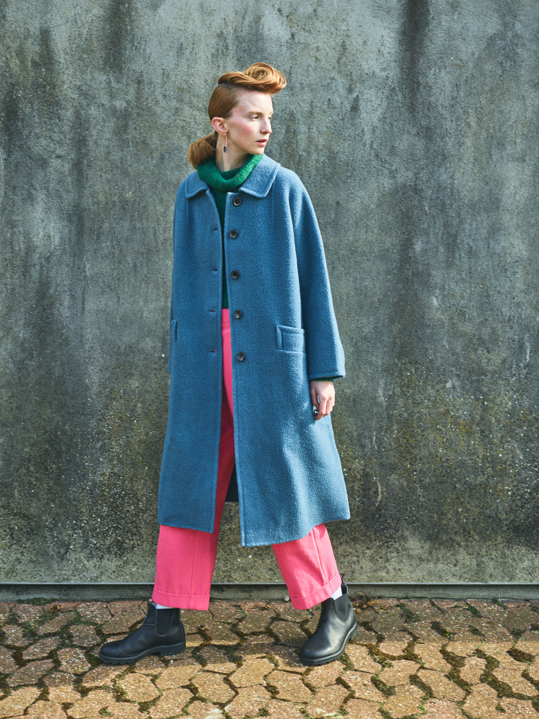 Lowie Sky Blue Double Faced Wool Coat