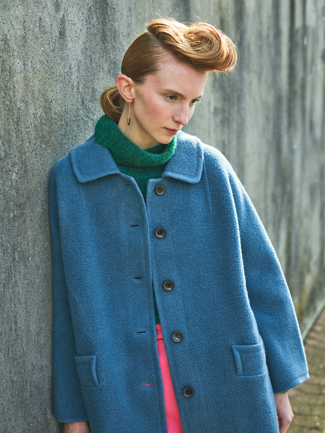 Lowie Sky Blue Double Faced Wool Coat