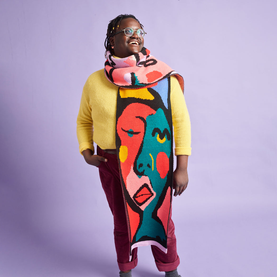 Miss Pompom Abstract Scarf