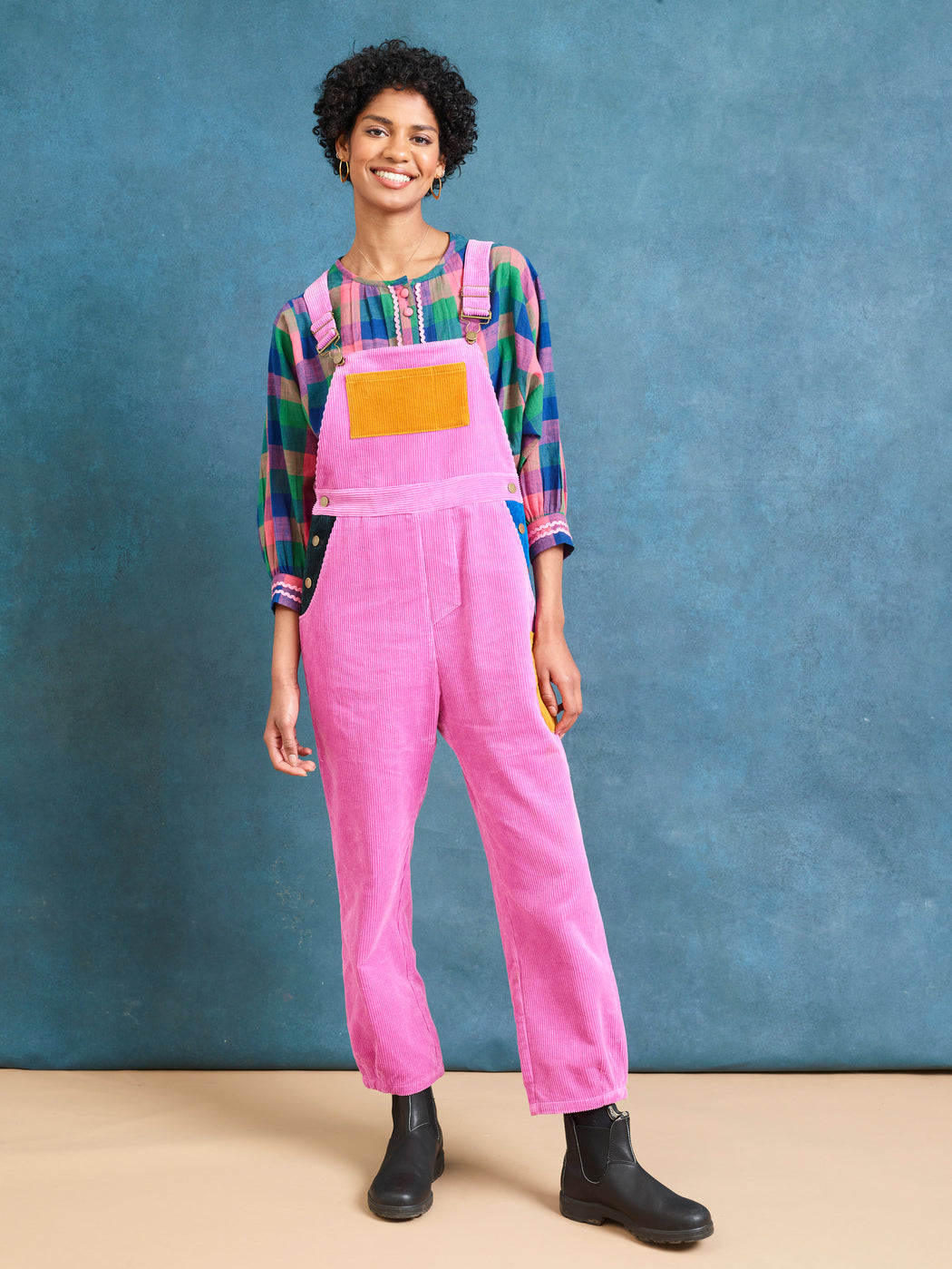 Lowie Pink Colourblock Dungarees
