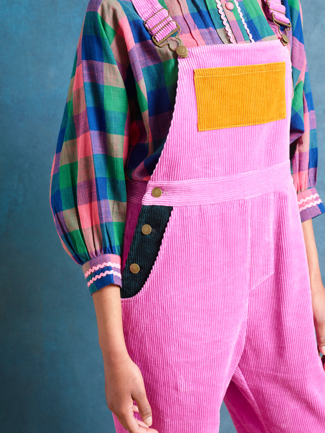 Lowie Pink Colourblock Dungarees