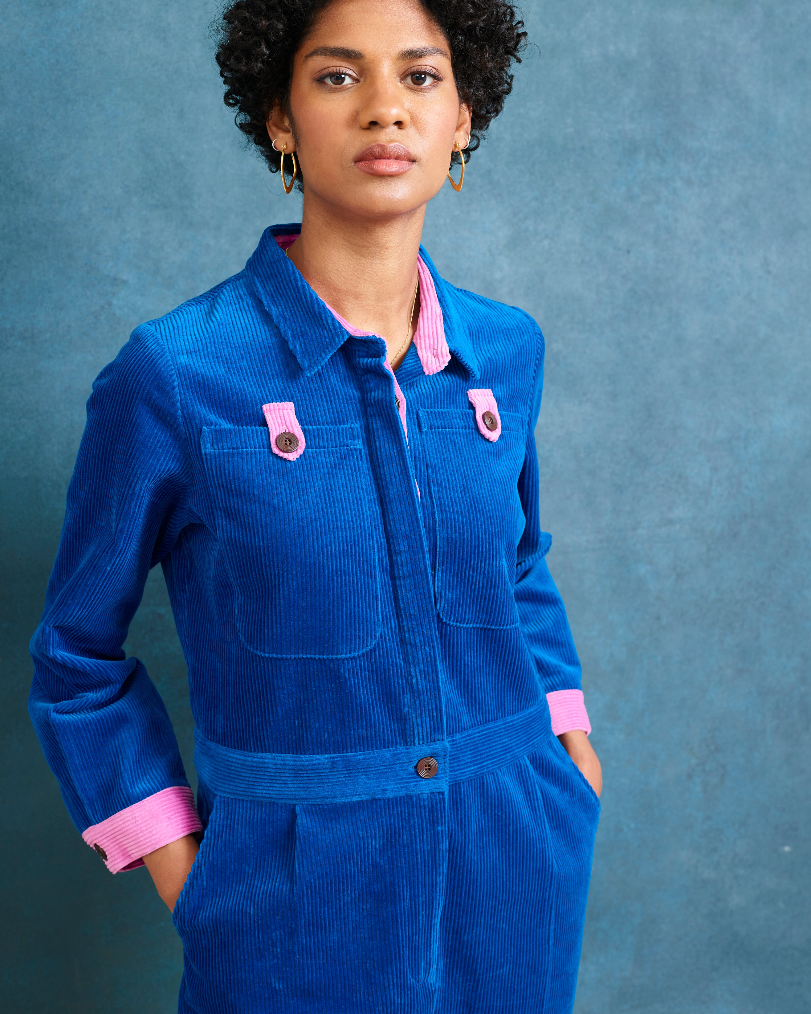 Lowie Cobalt Corduroy Boilersuit