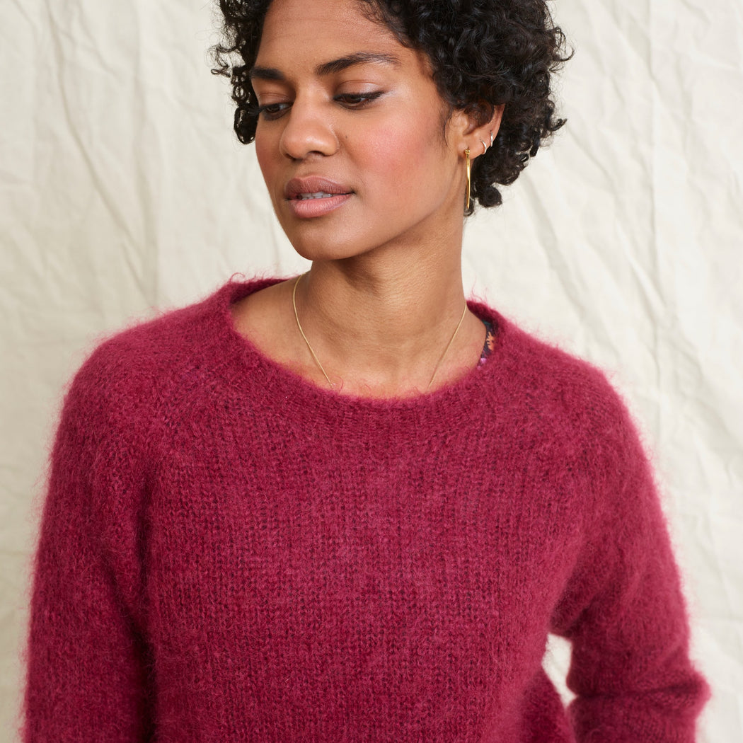 Lowie Oxblood Mohair Cropped Jumper