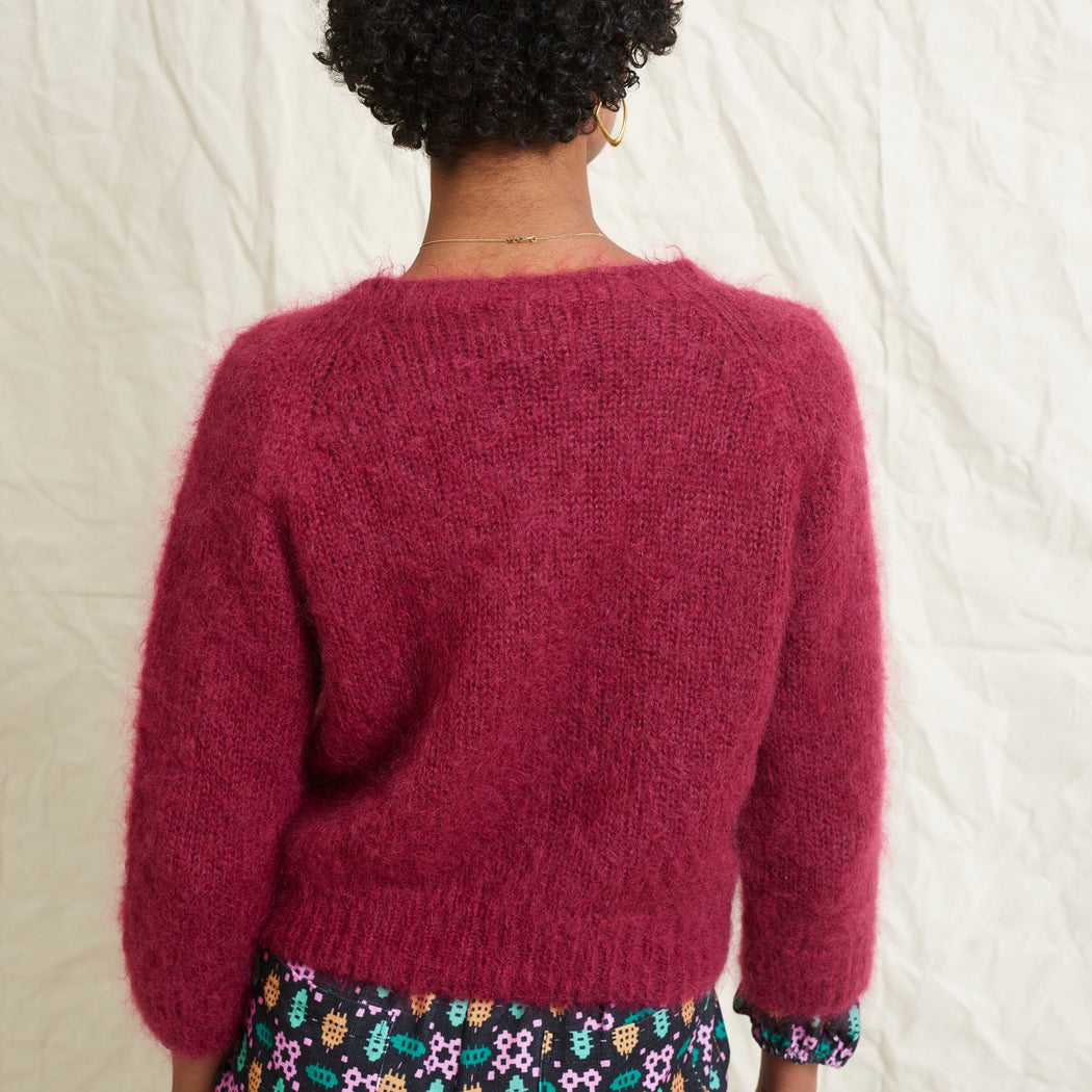 Lowie Oxblood Mohair Cropped Jumper