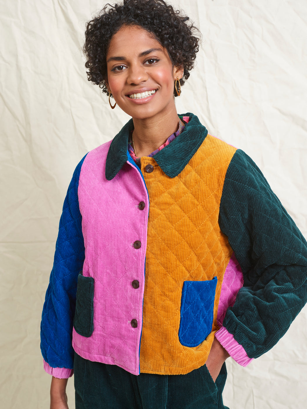 Lowie Corduroy Colourblock Jacket