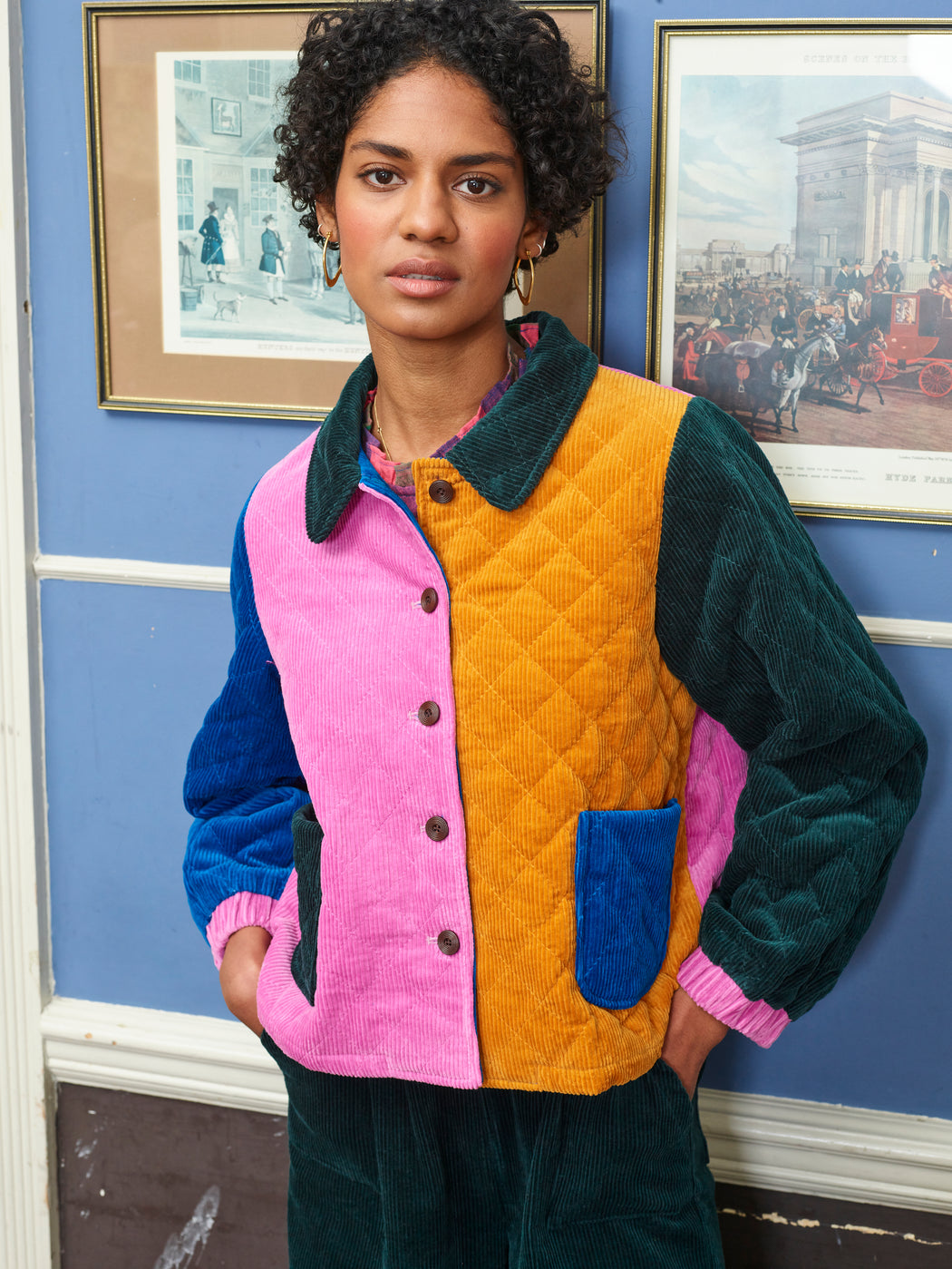 Lowie Corduroy Colourblock Jacket