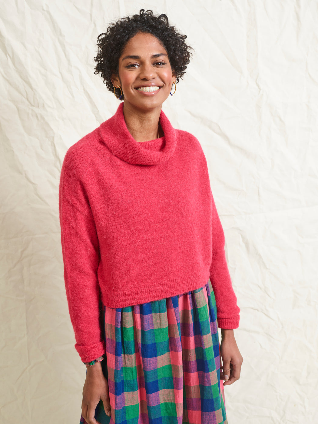 Lowie Red Alpaca Cropped Roll Neck