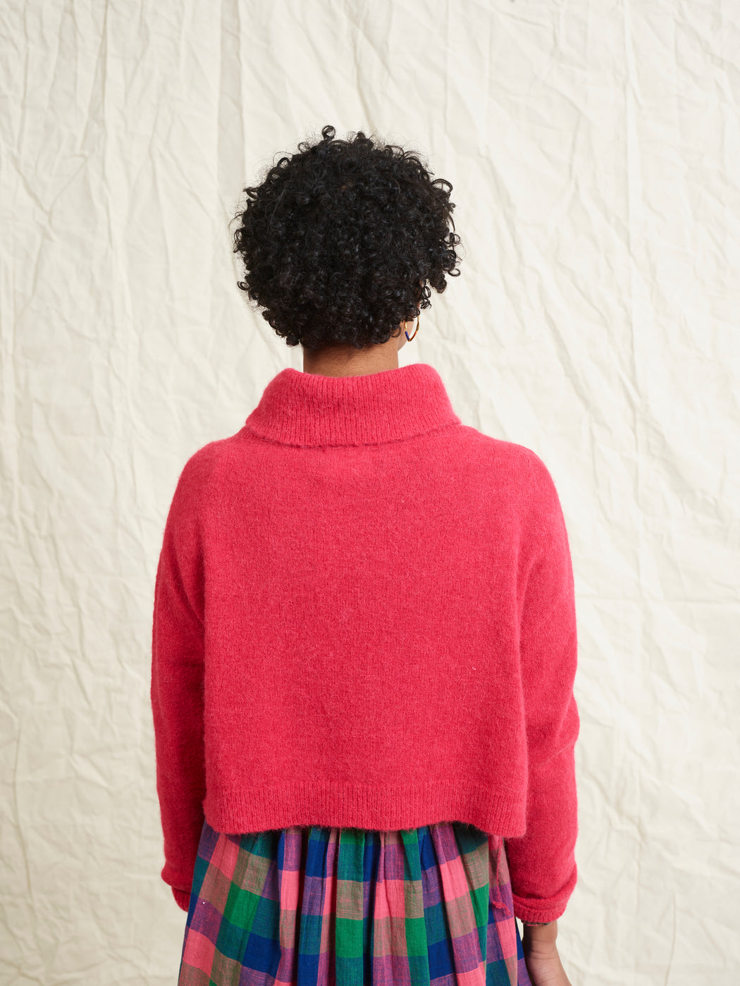 Lowie Red Alpaca Cropped Roll Neck