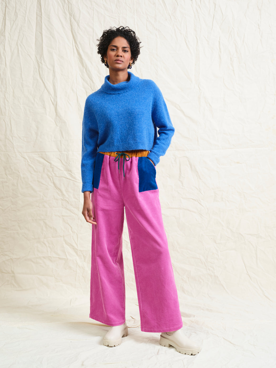 Lowie Pink Colourblock Corduroy Jogger