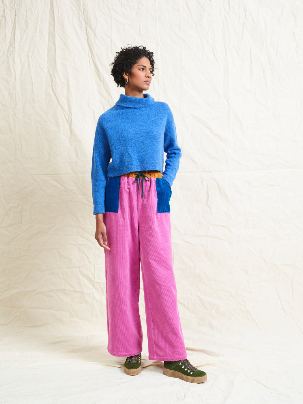 Lowie Pink Colourblock Corduroy Jogger