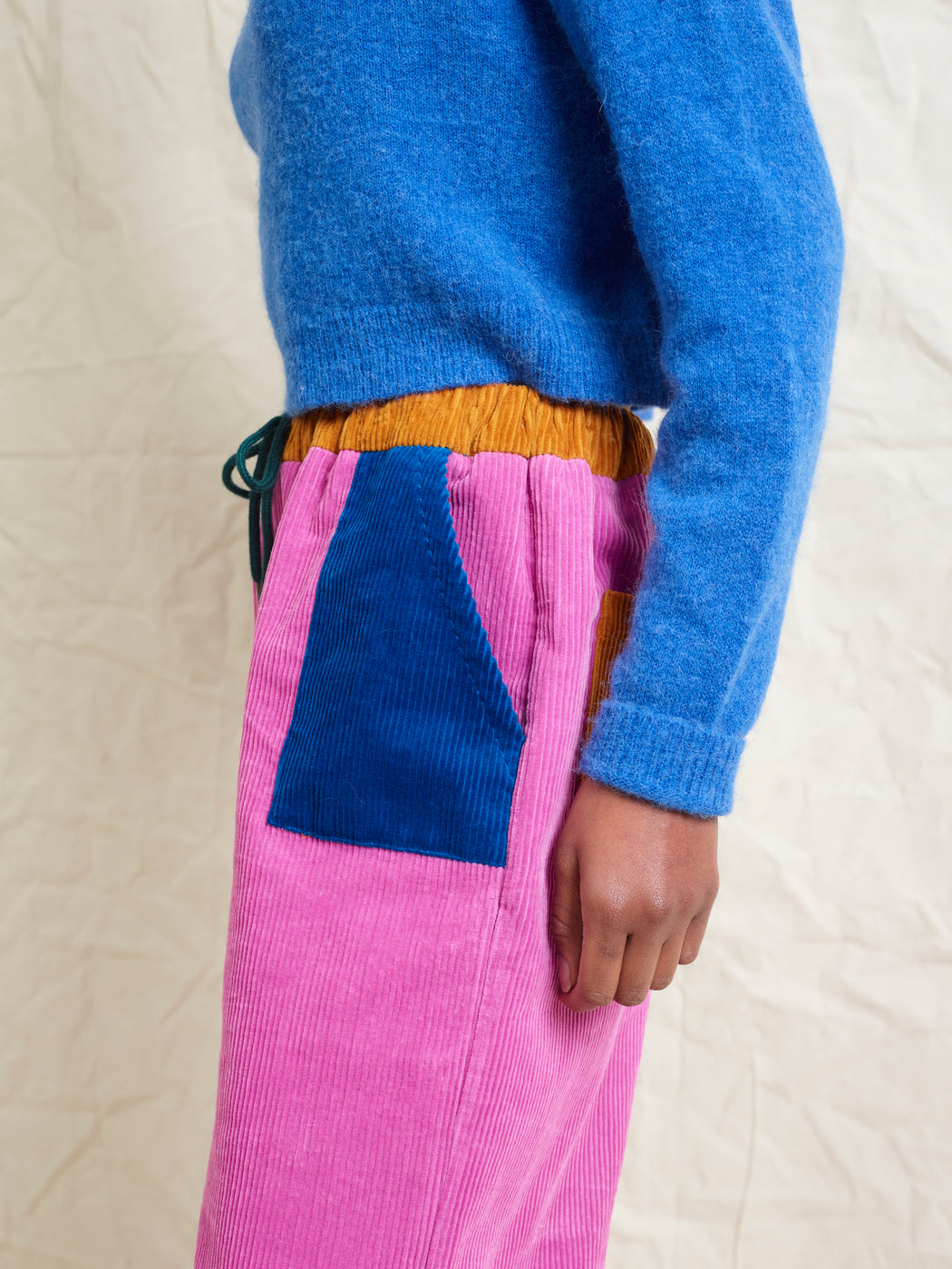 Lowie Pink Colourblock Corduroy Jogger