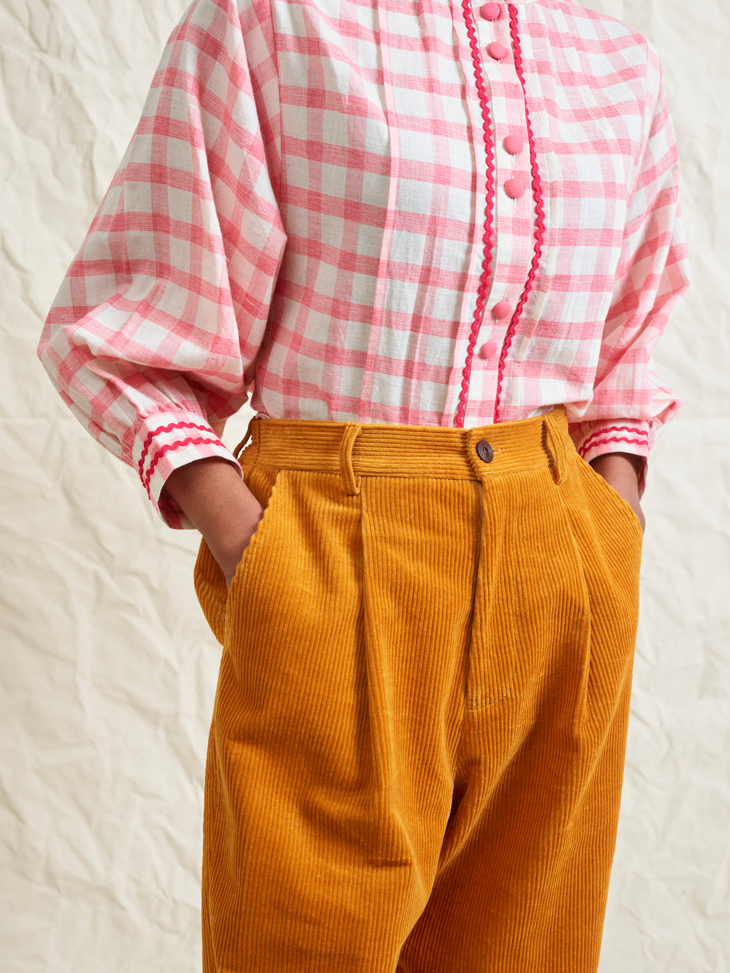 Lowie Gold Corduroy Easy Trouser