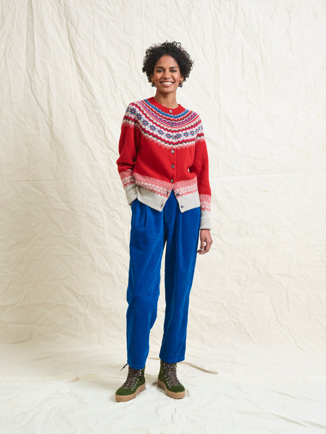 Lowie Red Caerphilly Fairisle Cardigan