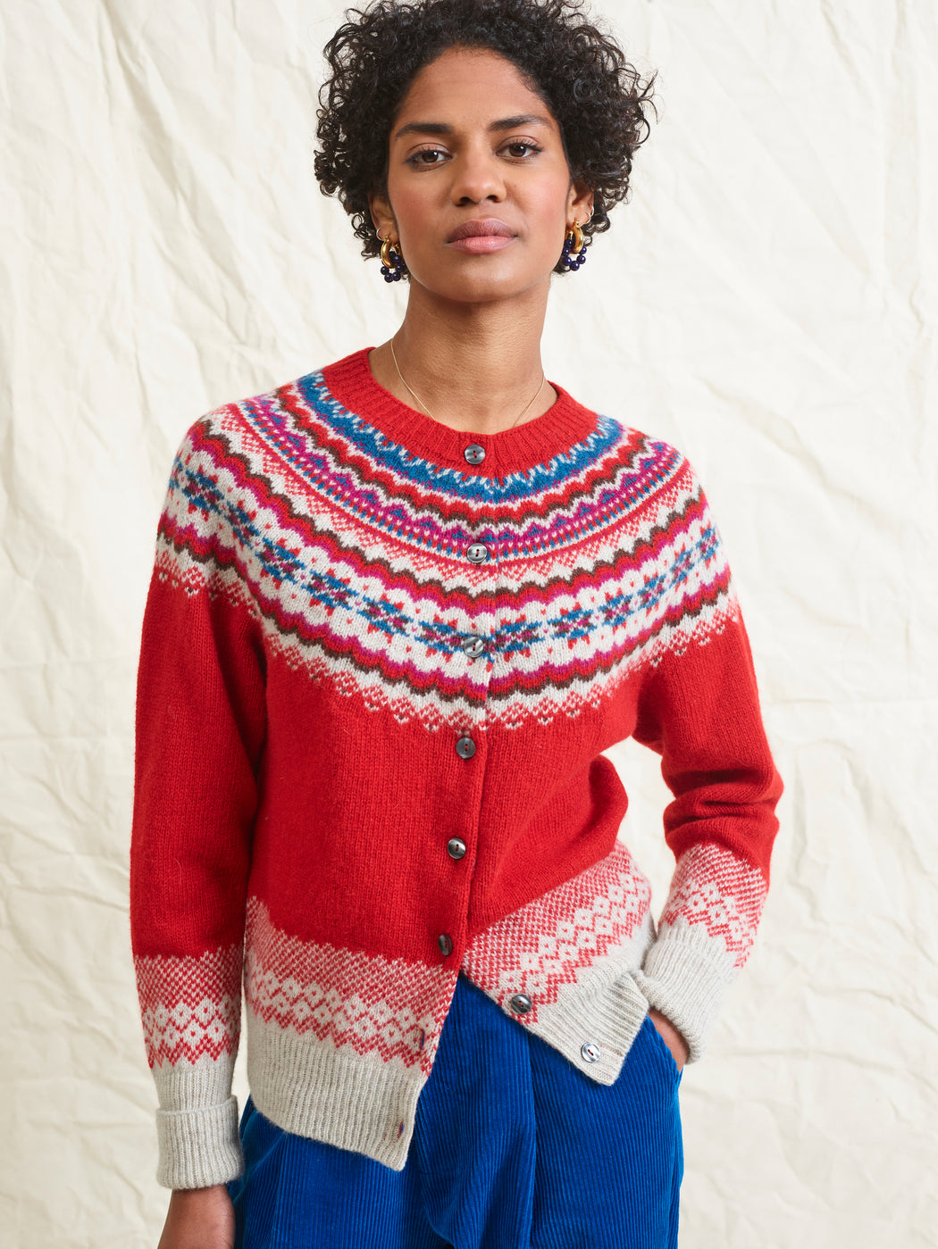 Lowie Red Caerphilly Fairisle Cardigan