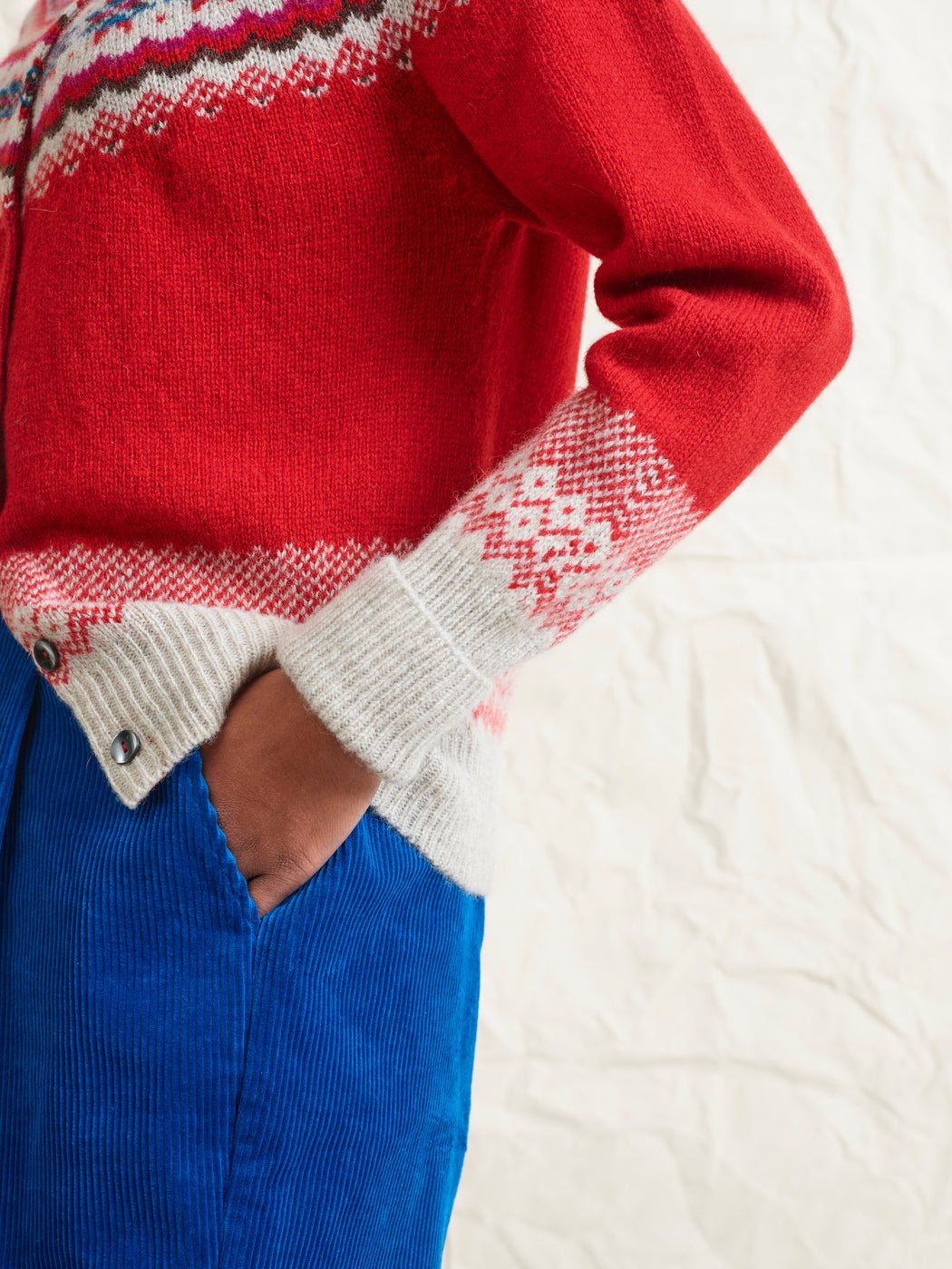 Lowie Red Caerphilly Fairisle Cardigan