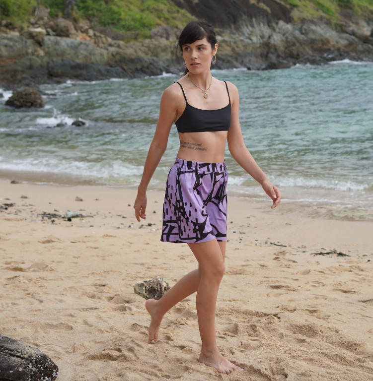 Miss Pompom Lilac Paint Splash Holiday Shorts