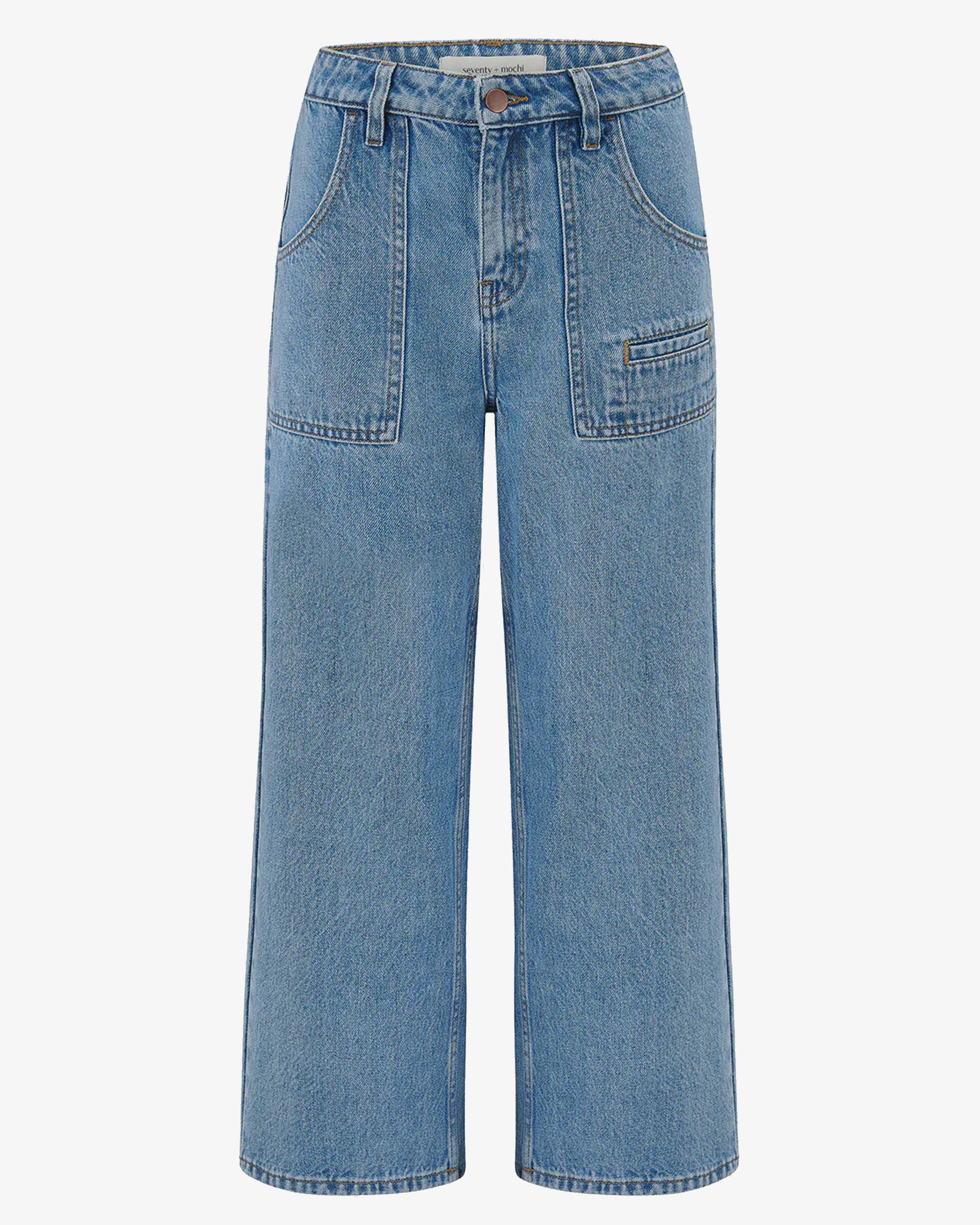 Blue jeans on a white background