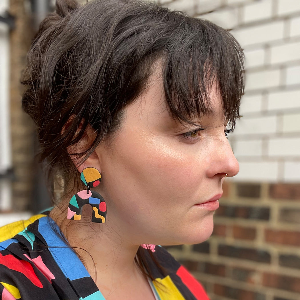 Miss Pompom Pavement Earrings
