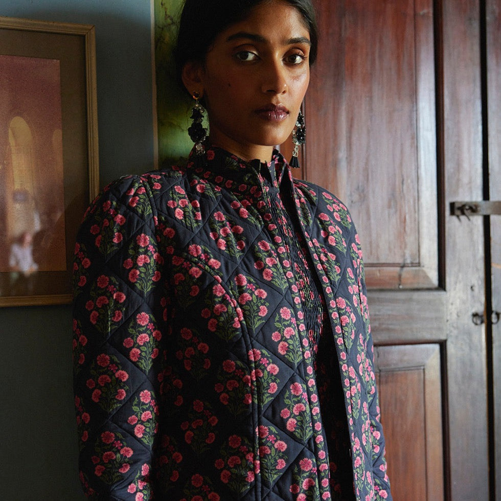 Pink City Prints Geranium Buta Frankie Jacket