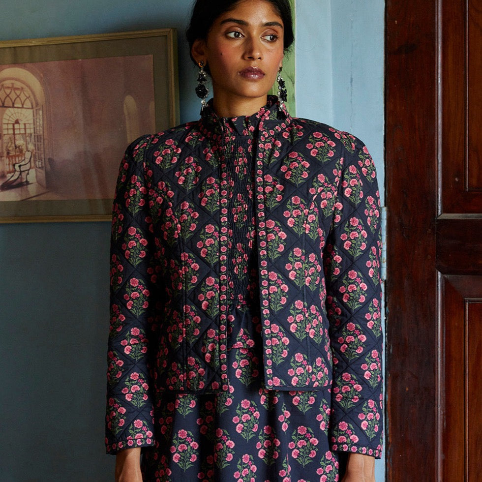Pink City Prints Geranium Buta Frankie Jacket