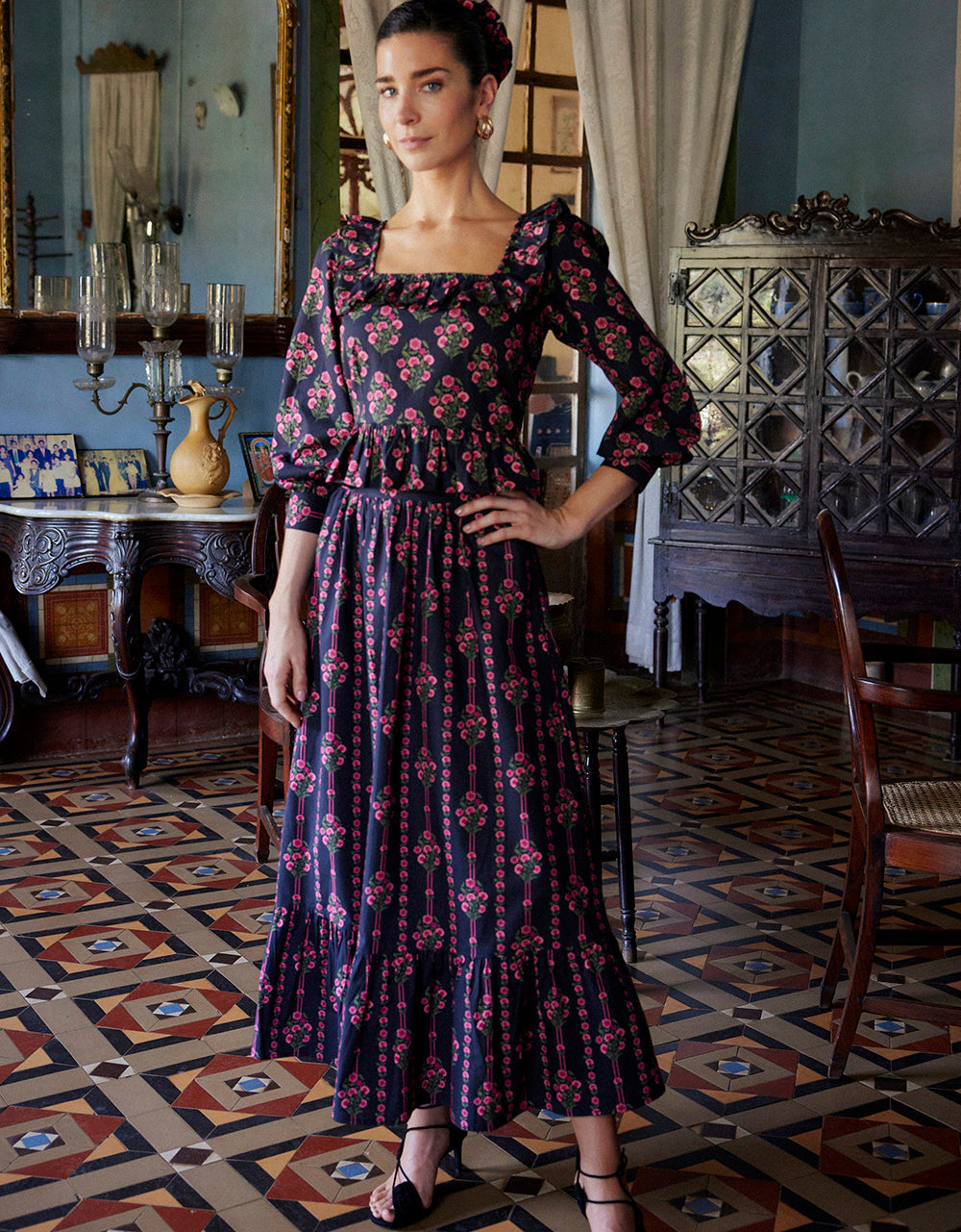 Pink City Prints Geranium Stripe Mabel Skirt