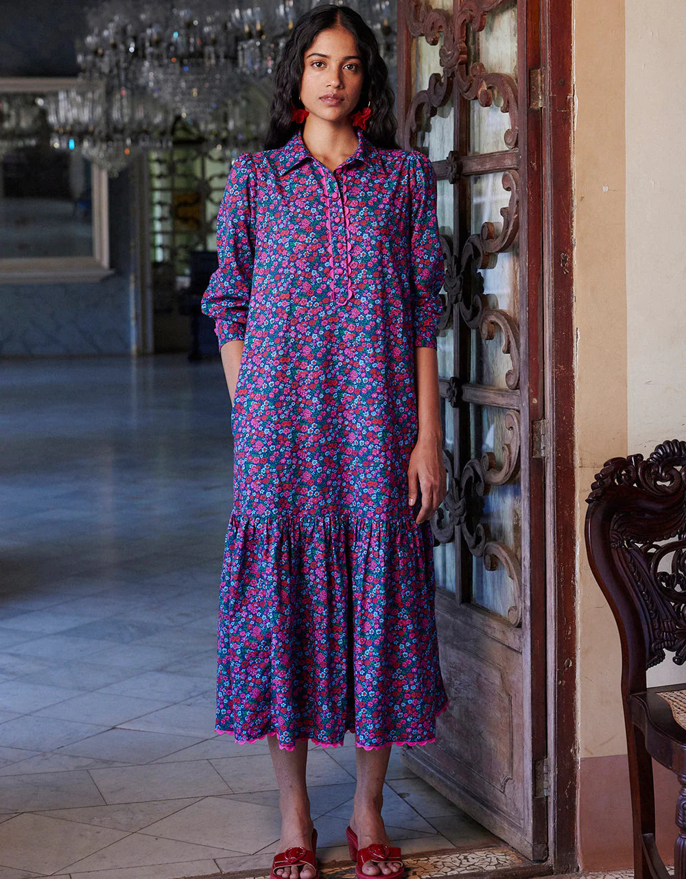 Pink City Prints Lavender Posy Margot Dress