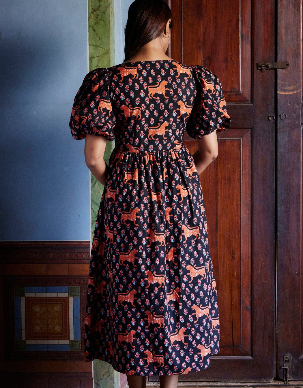 Pink City Prints Mogul Tiger Polly Dress