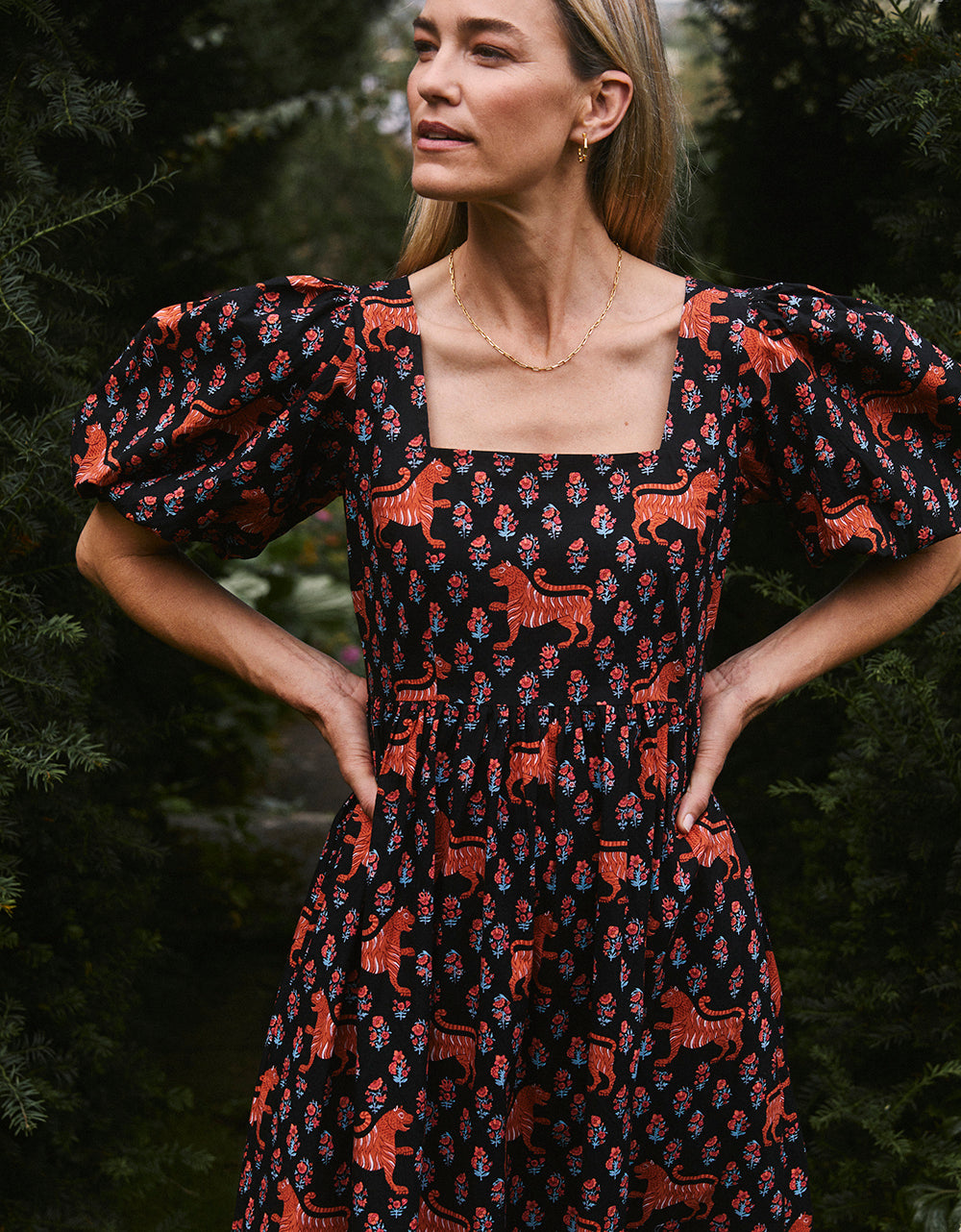 Pink City Prints Mogul Tiger Polly Dress