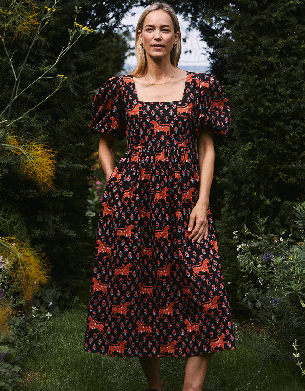 Pink City Prints Mogul Tiger Polly Dress