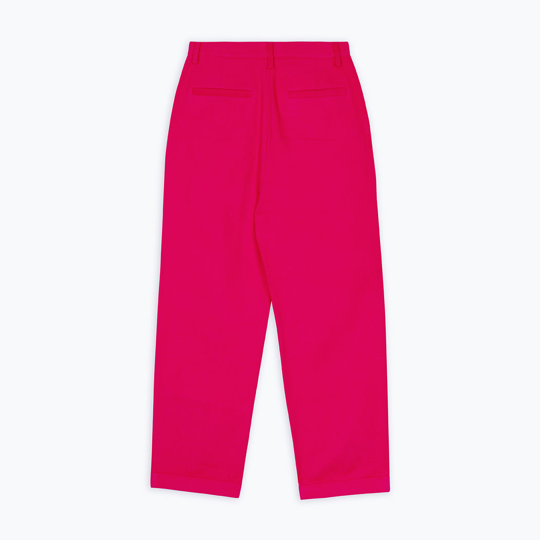 Lowie Pink Drill Pleat Front Trouser