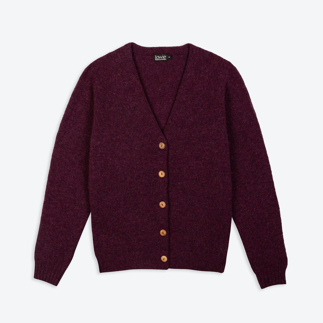 Lowie Scottish Aubergine Lambswool Cardigan