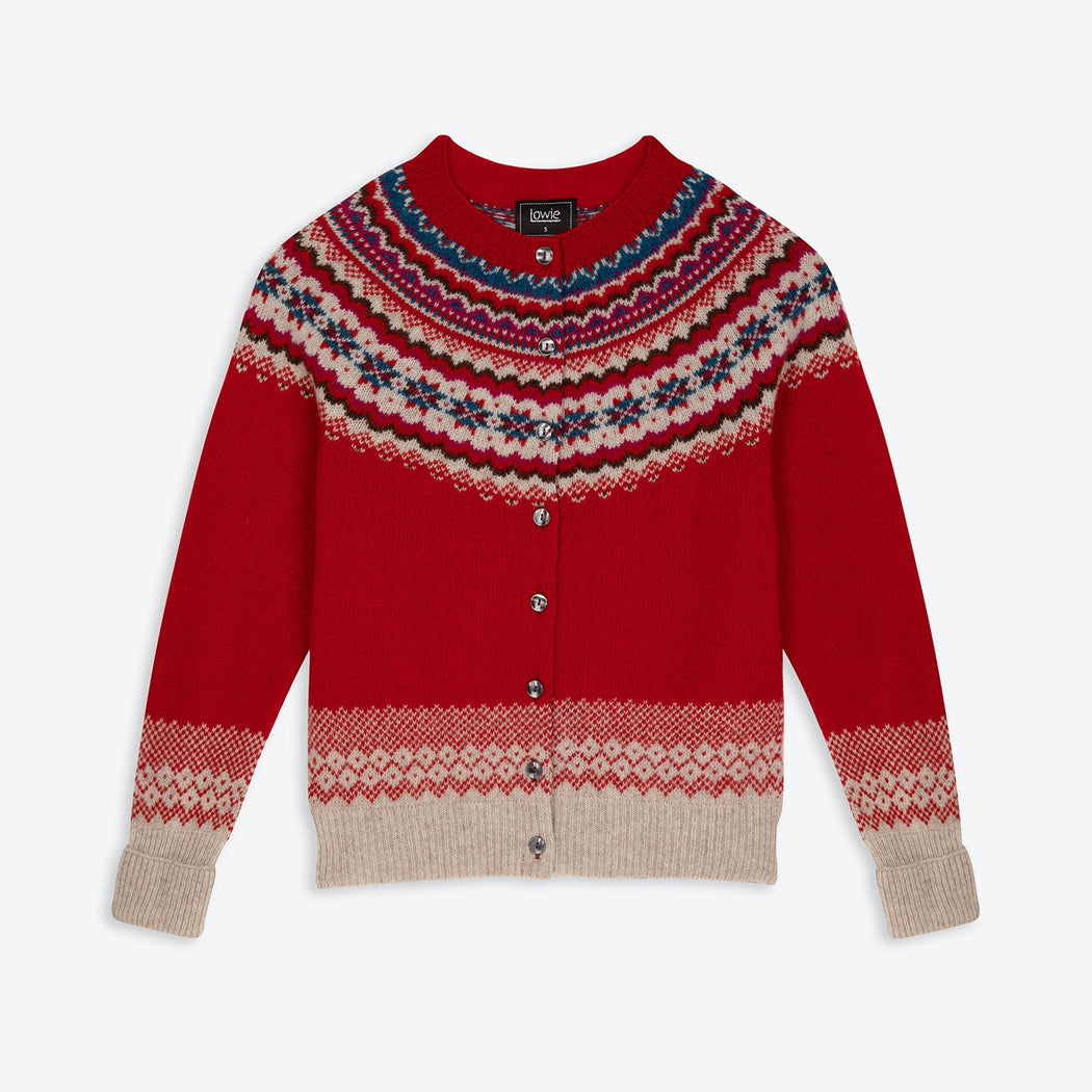 Lowie Red Caerphilly Fairisle Cardigan