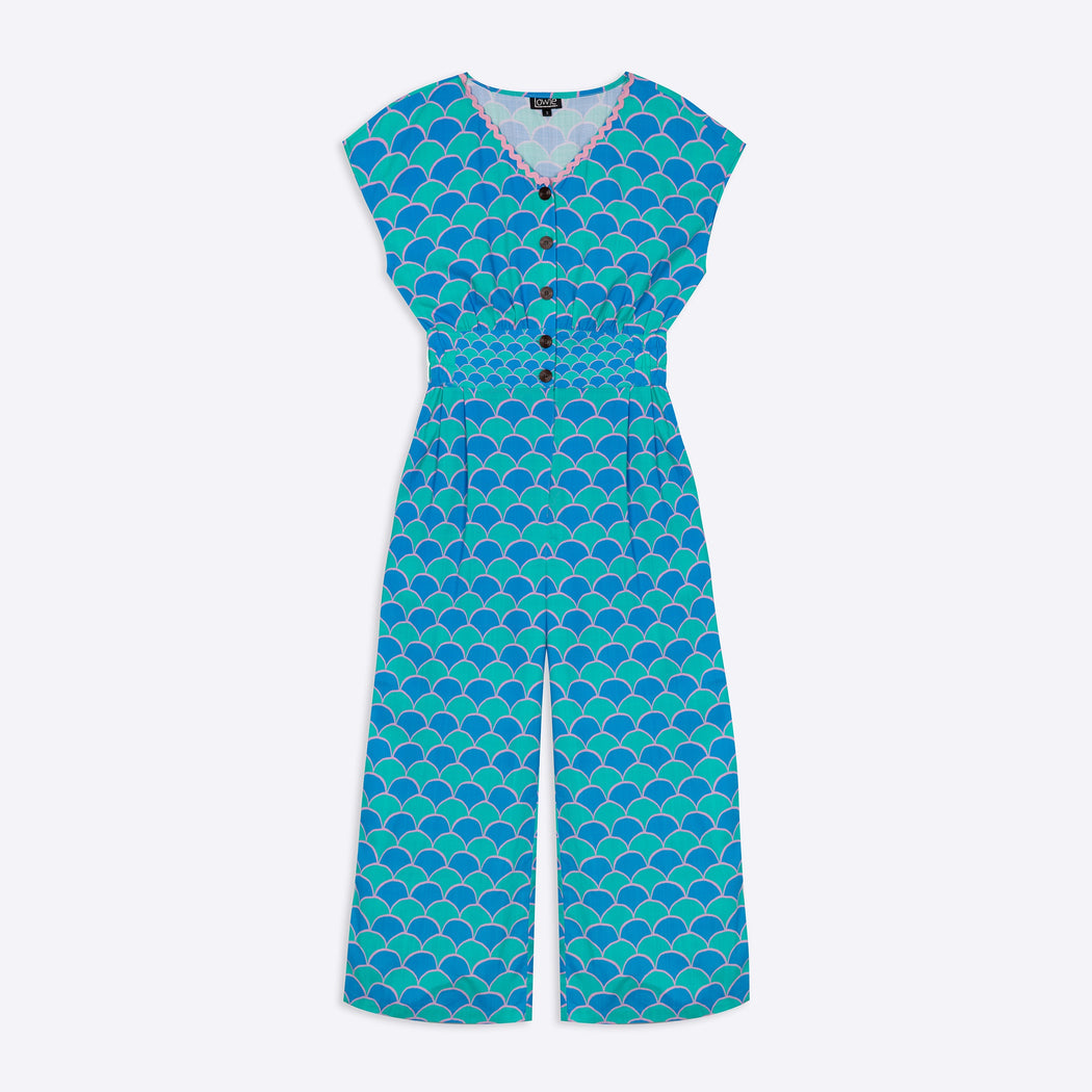 Lowie Lyocell Scallop Print Jumpsuit