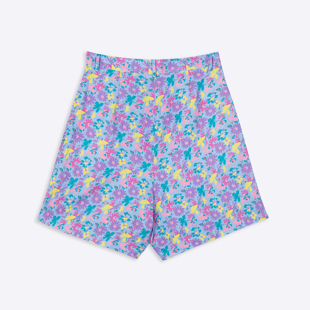 Lowie Linen Hyper Floral Pleat Front Shorts