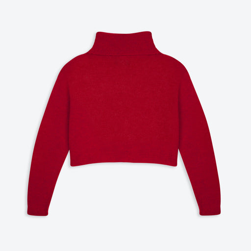Lowie Red Alpaca Cropped Roll Neck