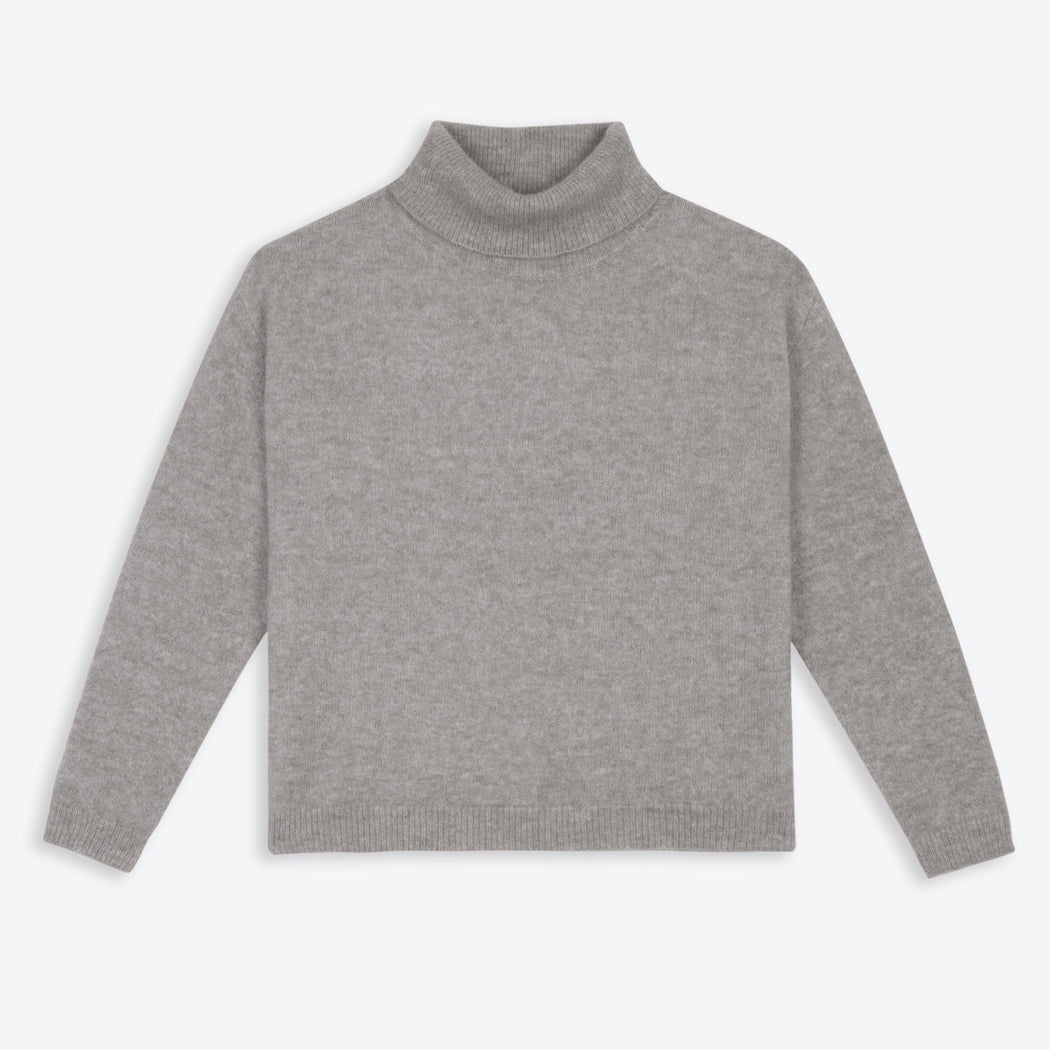 Lowie Grey Alpaca Slouchy Roll Neck