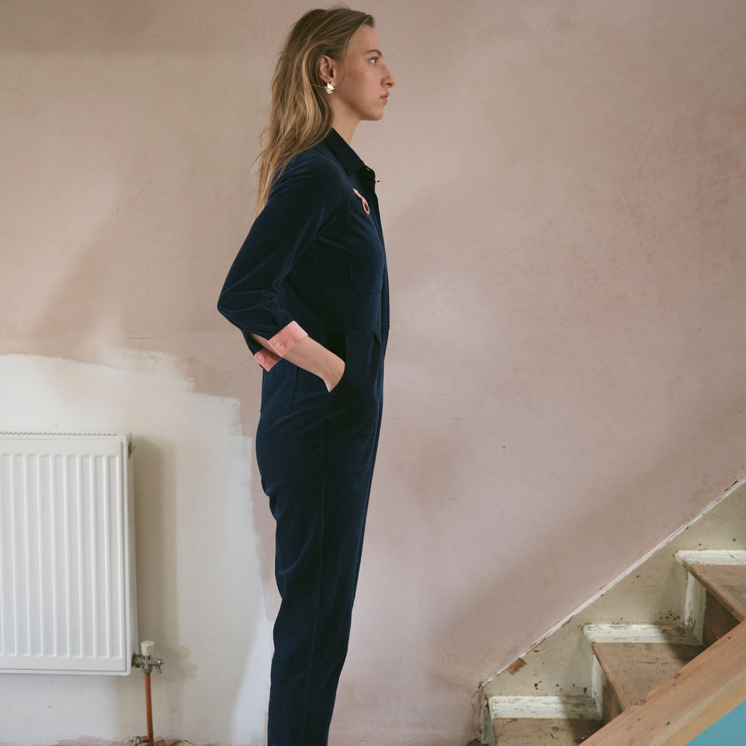 Lowie Navy Corduroy Boilersuit