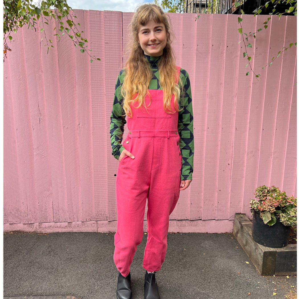 Lowie Pink Cotton Drill Dungarees