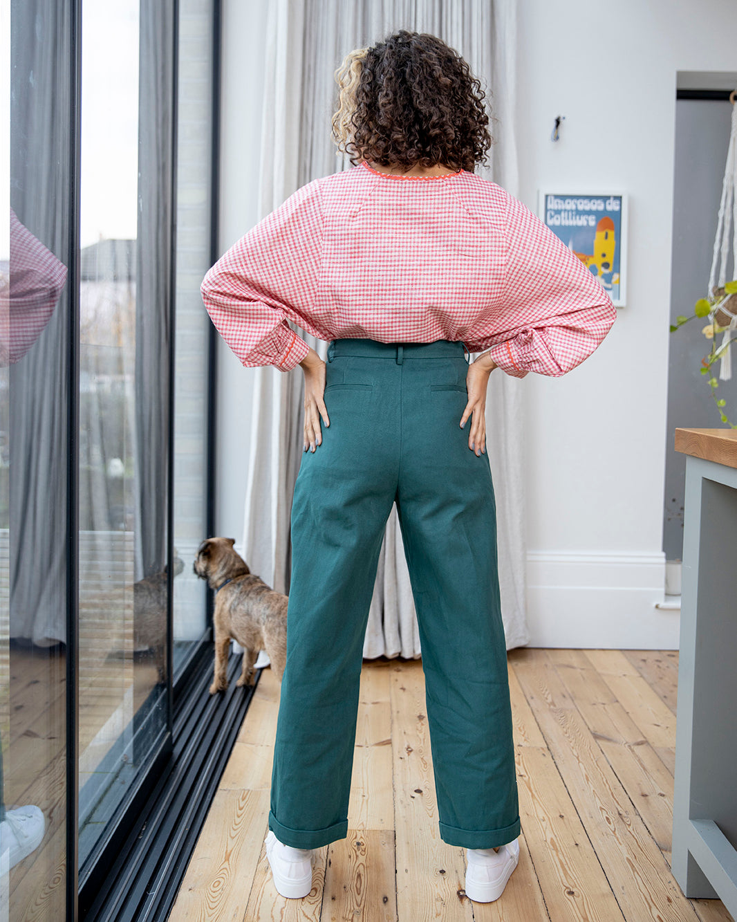 Lowie Sage Cotton Drill Wide Leg Trouser