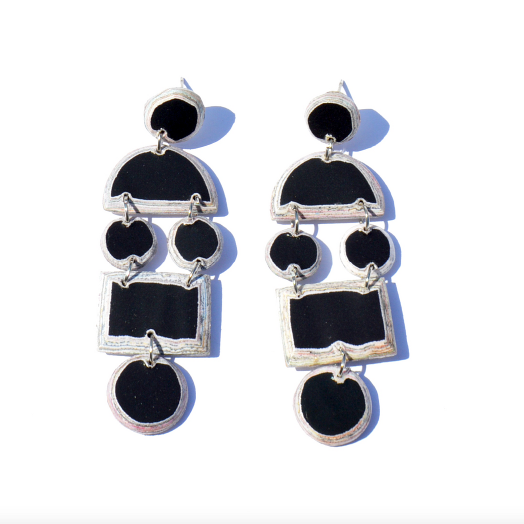 Recycled Paper Black Nokuthula Earrings