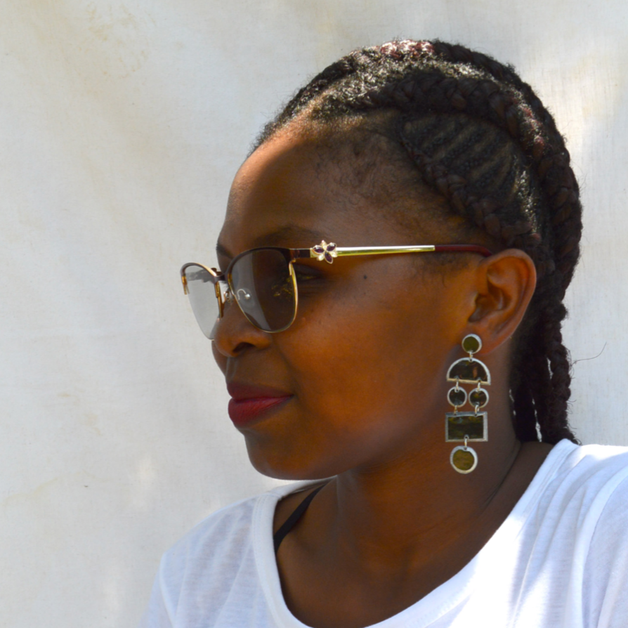 Recycled Paper Black Nokuthula Earrings