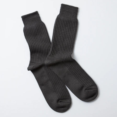 RoToTo Navy Cotton Waffle Socks