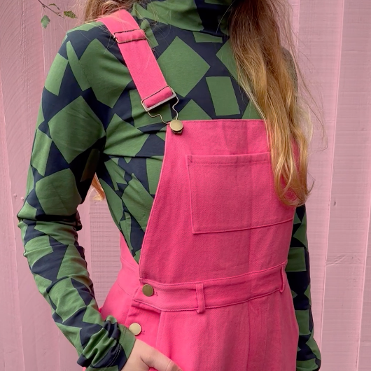 Lowie Pink Cotton Drill Dungarees