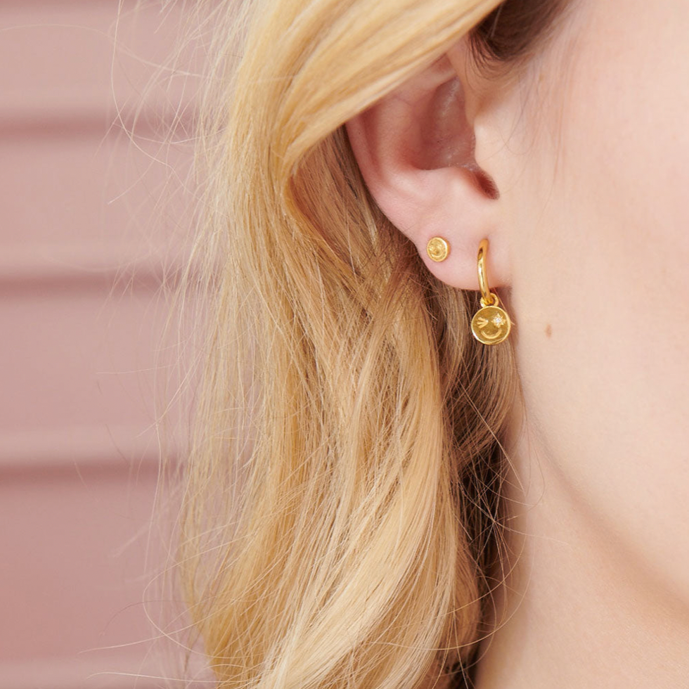 Rachel Jackson Happy Face Huggie Hoop Earrings